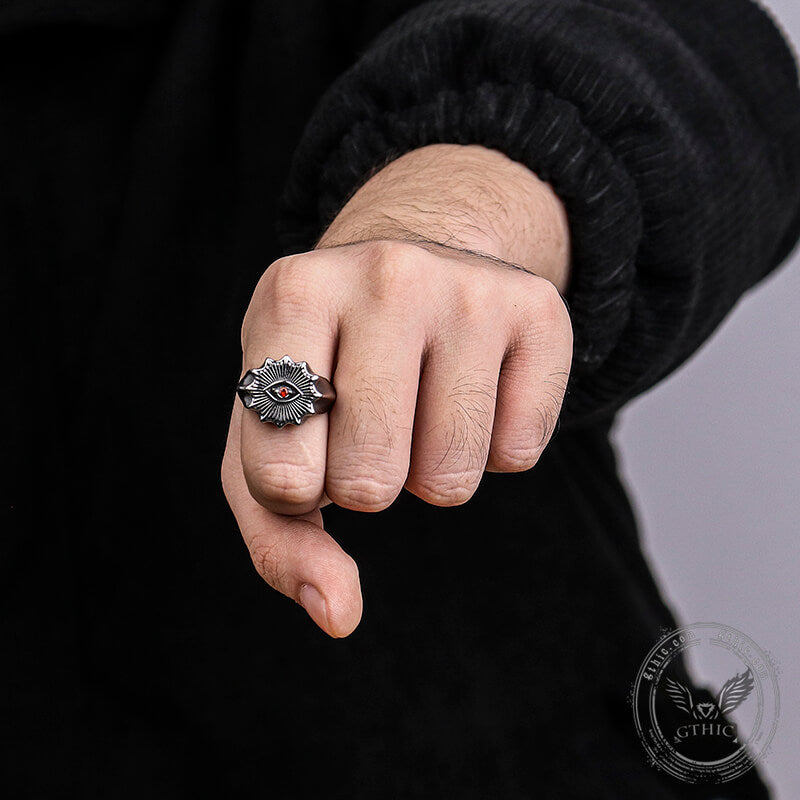 Masonic Eye Stainless Steel Ring