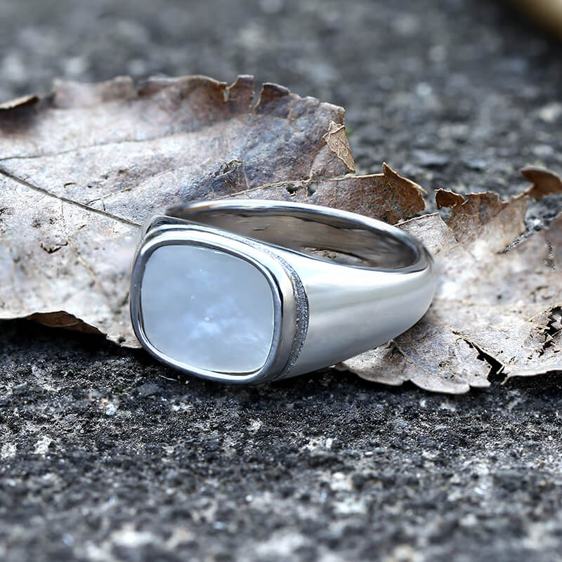 Square Shell Stainless Steel Minimalism Ring | Gthic.com