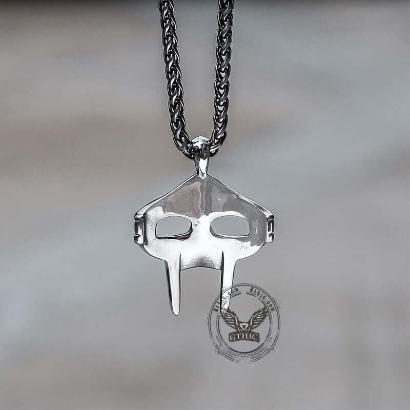 MF Doom Mask Gem-set Stainless Steel Pendant