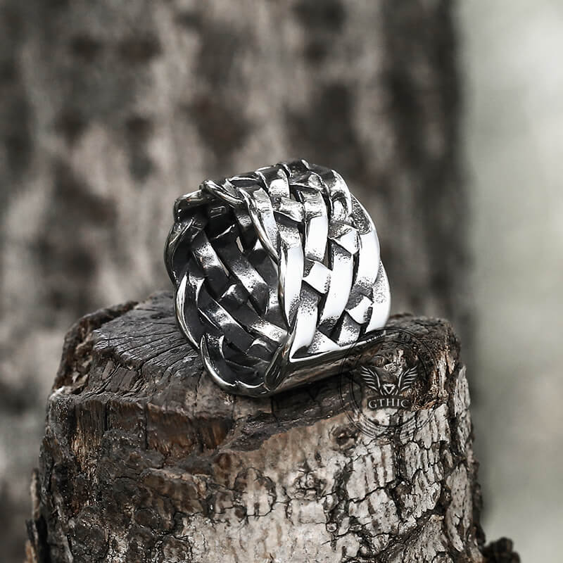 Minimalism Braided Stainless Steel Ring | Gthic.com