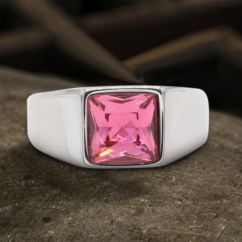 Minimalist Birthstone Stainless Steel Ring | Gthic.com