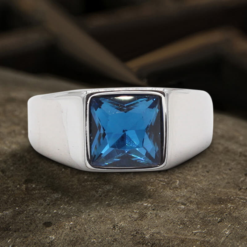 Minimalist Birthstone Stainless Steel Ring | Gthic.com