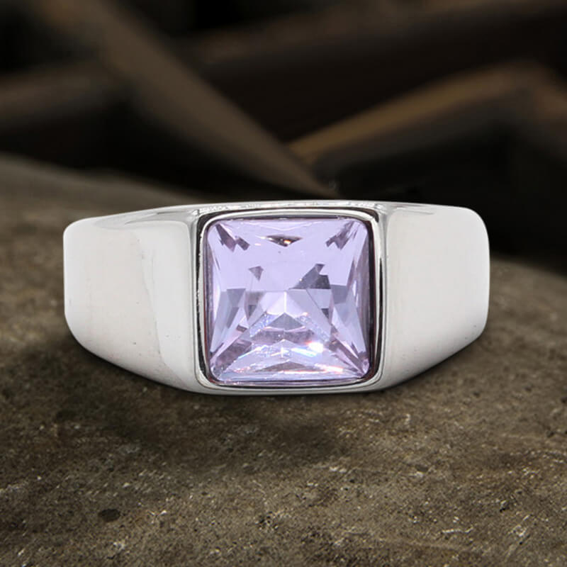 Minimalist Birthstone Stainless Steel Ring | Gthic.com