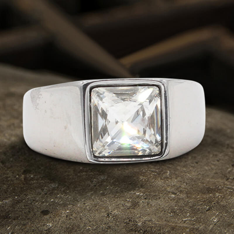 Minimalist Birthstone Stainless Steel Ring | Gthic.com