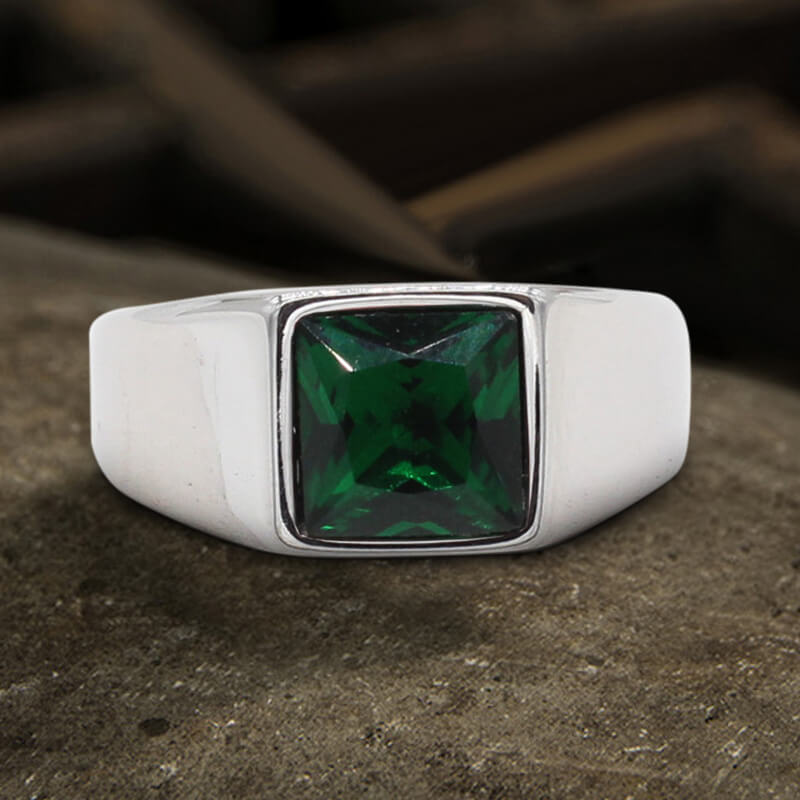 Minimalist Birthstone Stainless Steel Ring | Gthic.com