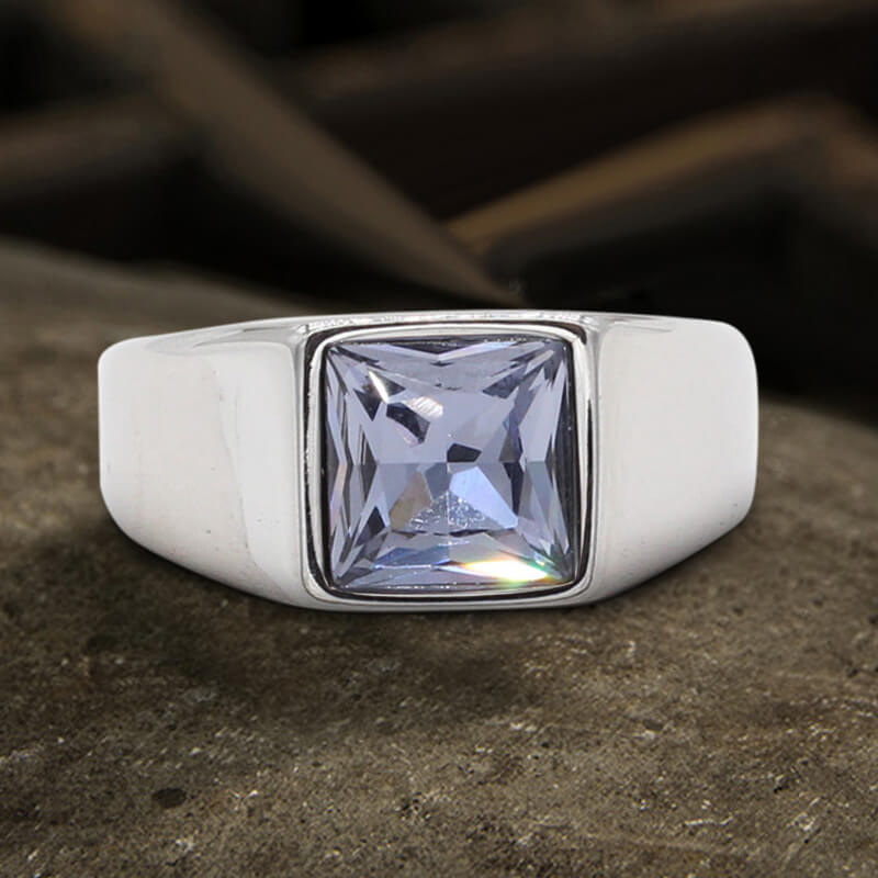 Minimalist Birthstone Stainless Steel Ring | Gthic.com