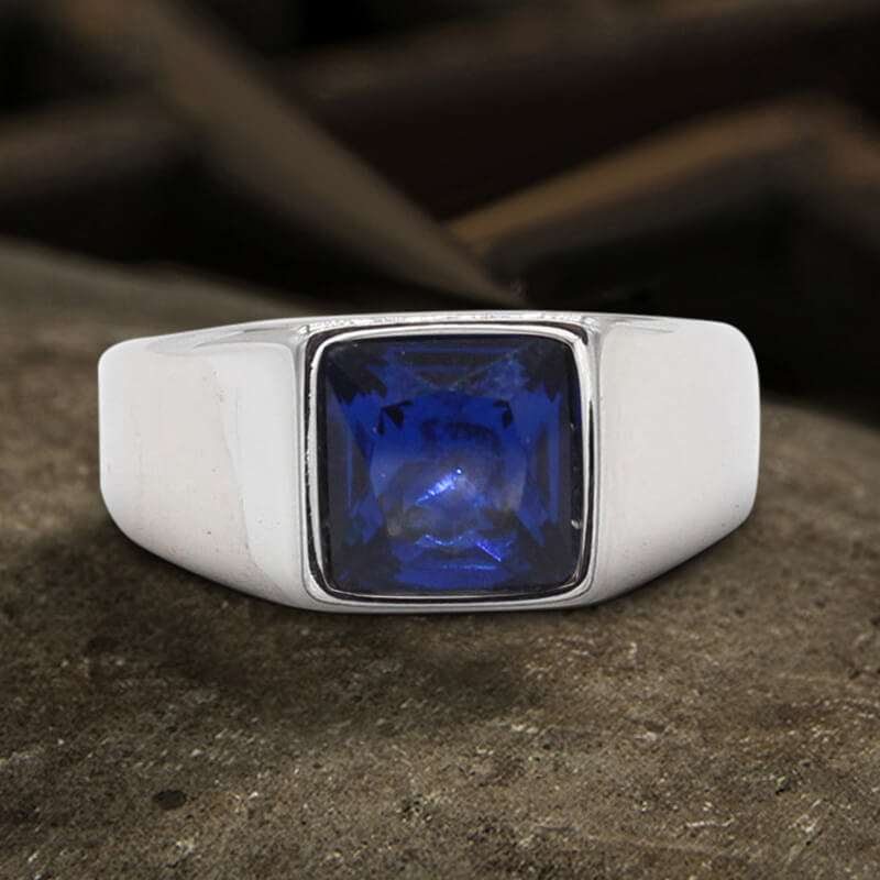 Minimalist Birthstone Stainless Steel Ring | Gthic.com