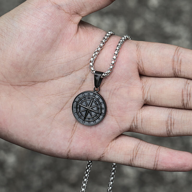 Minimalist Compass Stainless Steel Pendant