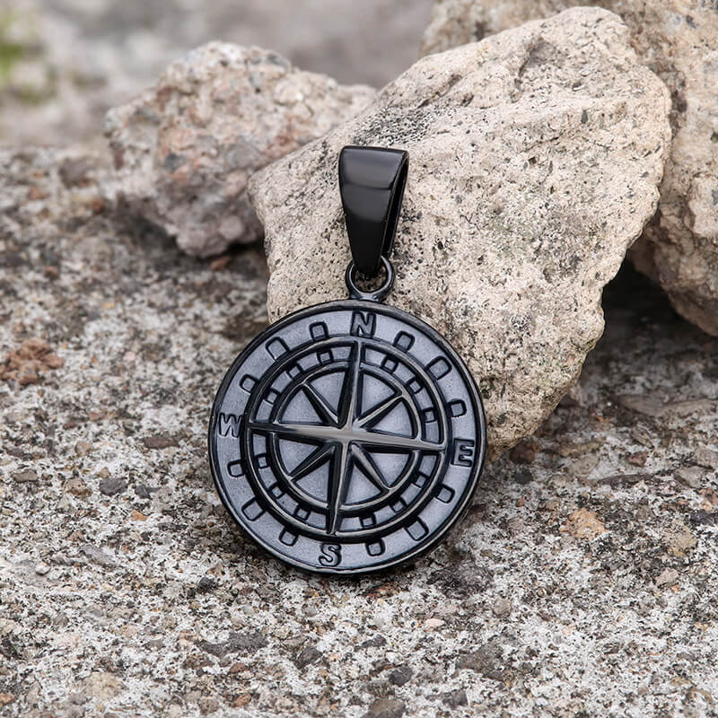 Minimalist Compass Stainless Steel Pendant | Gthic.com