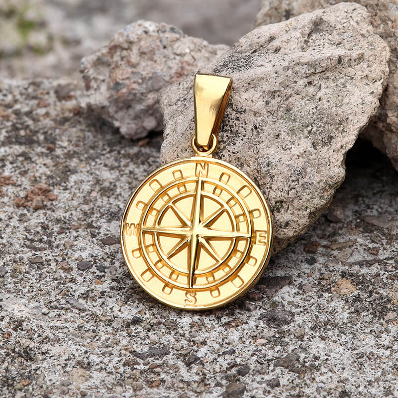 Minimalist Compass Stainless Steel Pendant | Gthic.com