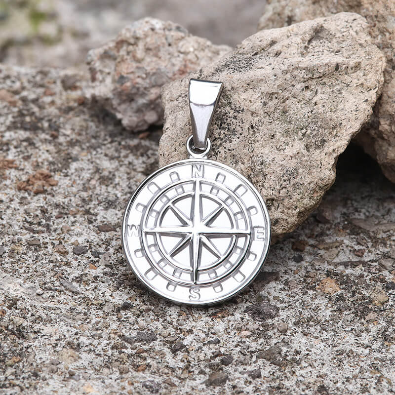 Minimalist Compass Stainless Steel Pendant | Gthic.com