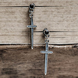 Minimalist Cross Sterling Silver Stud Earrings 01 | Gthic.com