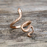 Minimalist Snake Design Stainless Steel Animal Ring 02 | Gthic.com