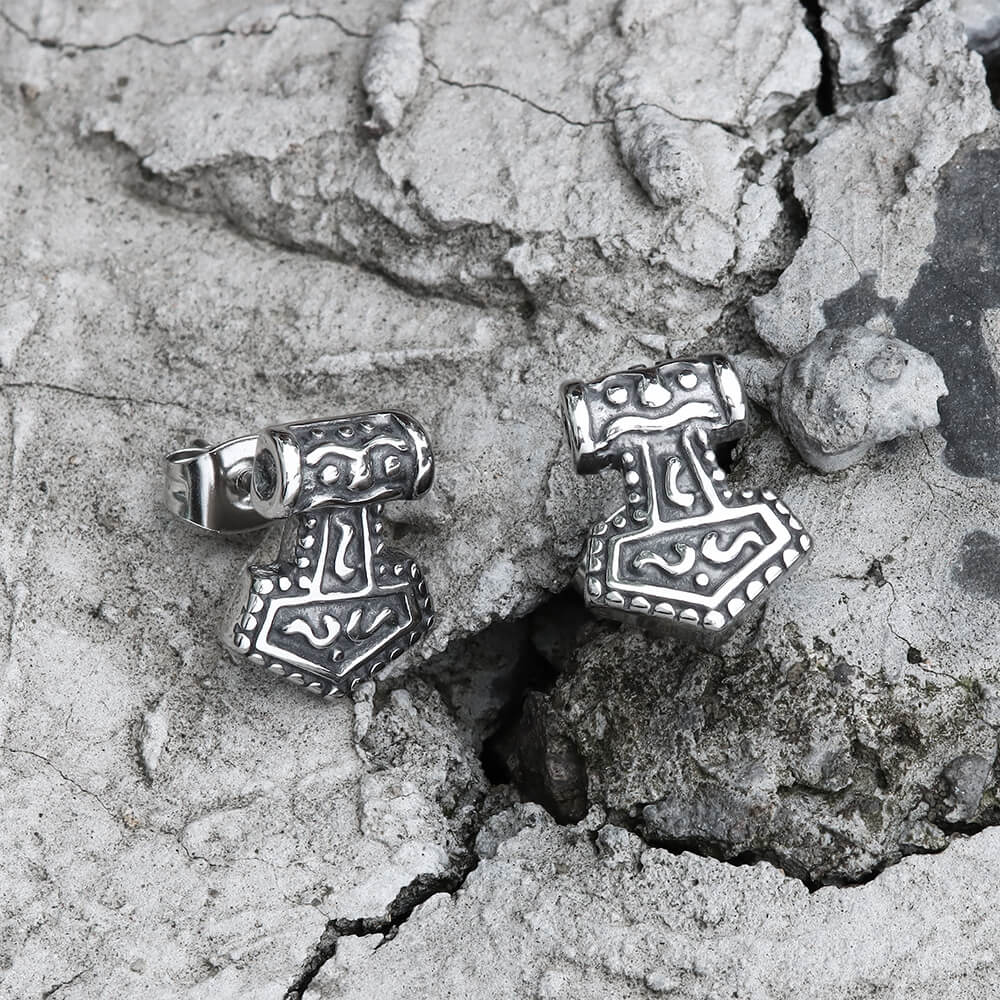 Mjöllnir Hammer Stainless Steel Viking Earring