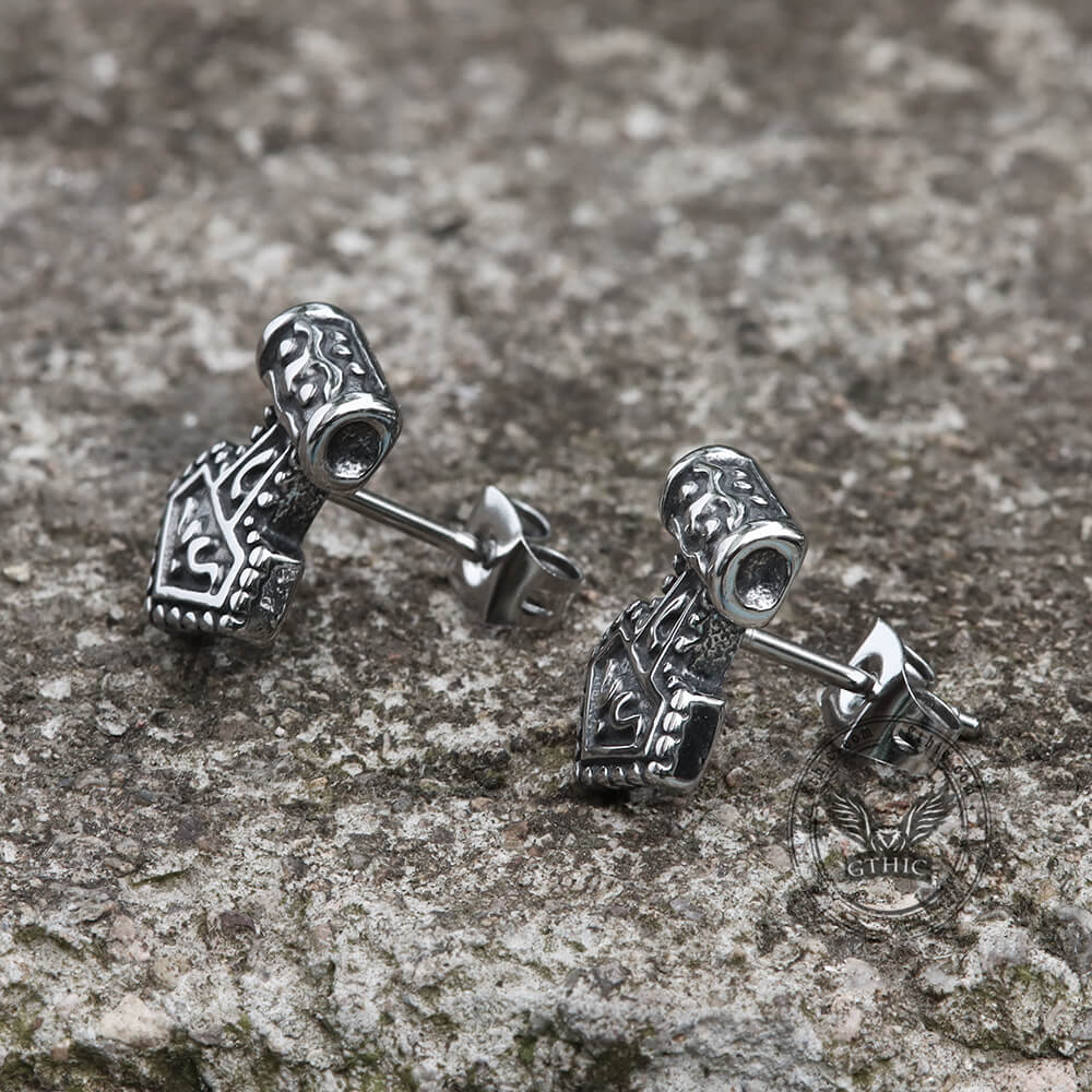 Mjöllnir Hammer Stainless Steel Viking Earring