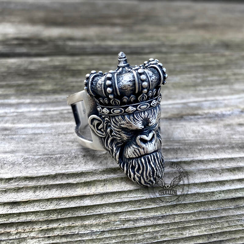 Monkey King Sterling Silver Ring | Gthic.com