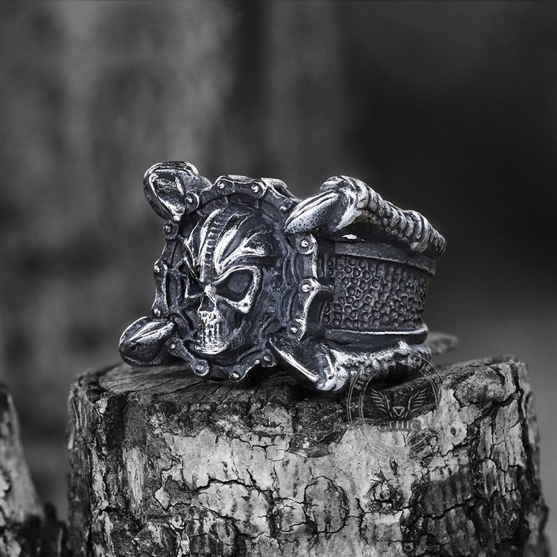 Monster Claw Stainless Steel Skull Ring | Gthic.com