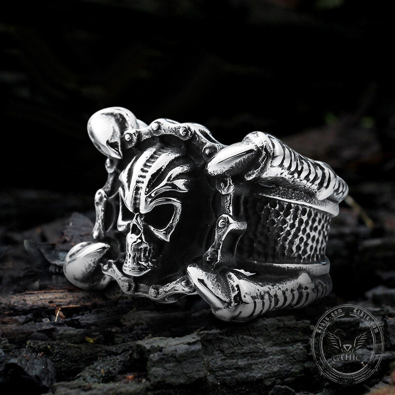 Monster Claw Stainless Steel Skull Ring 02 | Gthic.com
