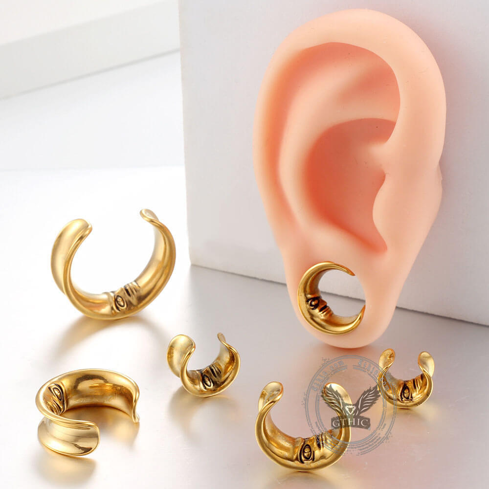 Moon Saddle Human Face Ear Gauge