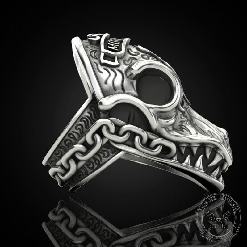 Morior Invictus Sterling Silver Ring | Gthic.com