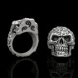Multi Ghost Sterling Silver Skull Ring01 | Gthic.com
