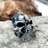 Mysterious Alien Sterling Silver Skull Ring