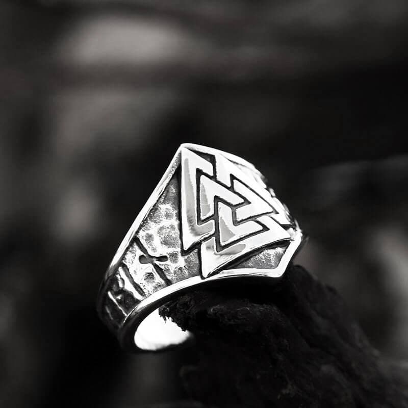 Mysterious Valknut Symbol Stainless Steel Ring | Gthic.com