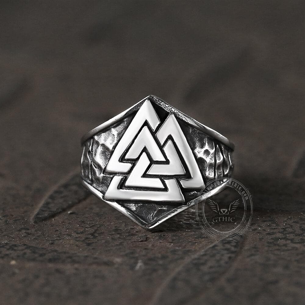 Mysterious Valknut Symbol Stainless Steel Ring | Gthic.com