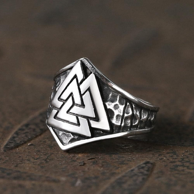 Mysterious Valknut Symbol Stainless Steel Ring | Gthic.com