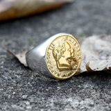 Napoleon Empereur Coin Stainless Steel Ring | Gthic.com