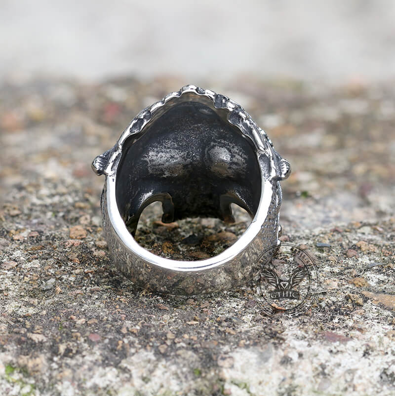 Native Indian Chiefs schedel roestvrij stalen ring