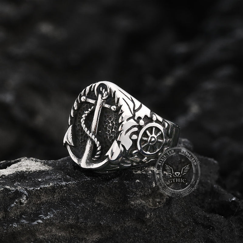 Nautical Anchor Stainless Steel Ring | Gthic.com