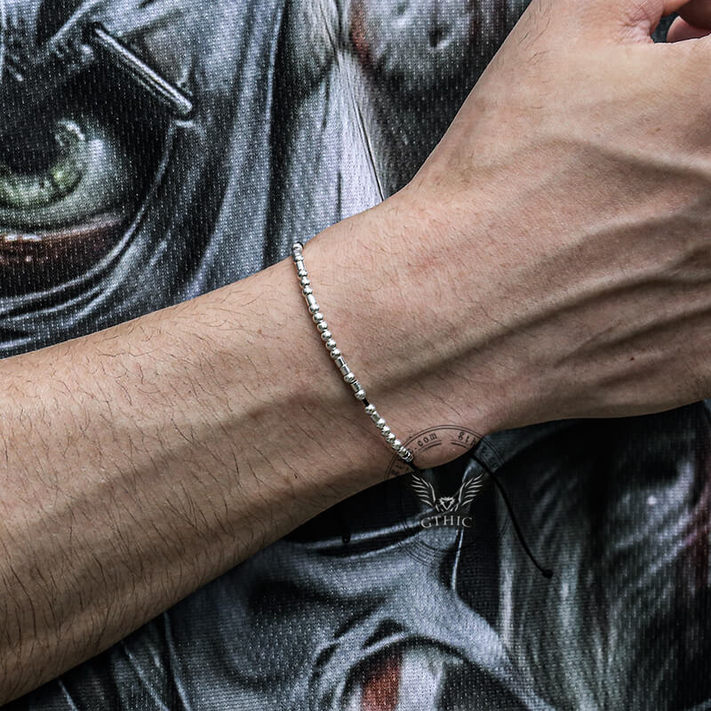 Never Give Up Morse Code Sterling Silver Bracelet