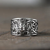 Nine-Tailed Fox Celtic Knot Stainless Steel Ring 03 | Gthic.com