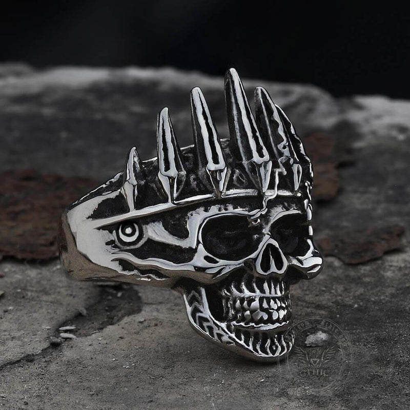 Nobility King Crown Stainless Steel Skull Ring | Gthic.com