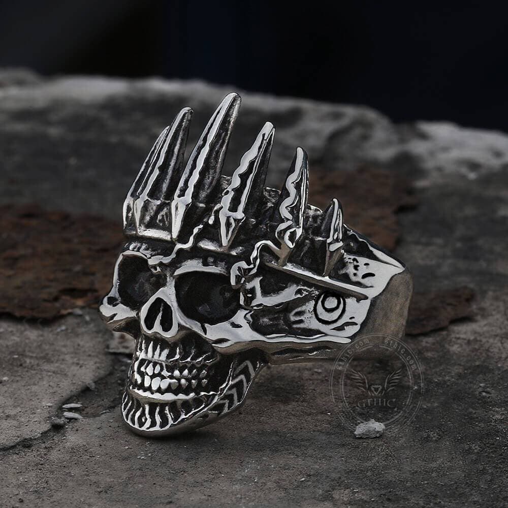 Skeleton King Crown Stainless Steel Skull Ring | The Skull Crown Rings |  suturasonline.com.br