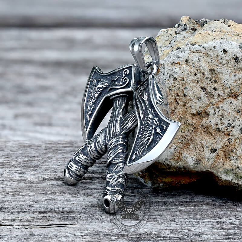 Nordic Axe Stainless Steel Viking Pendant | Gthic.com