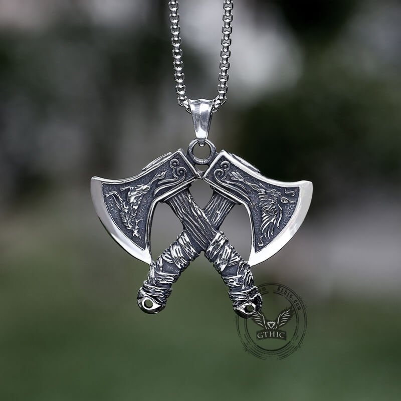 Nordic Axe Stainless Steel Viking Pendant | Gthic.com