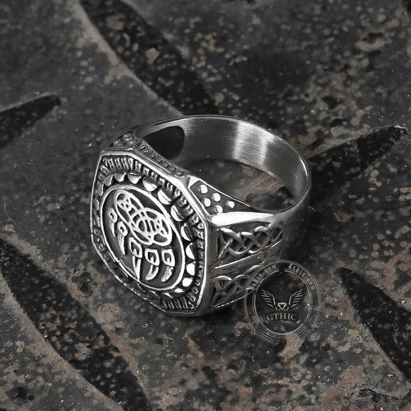 Nordic Bear Paw Stainless Steel Viking Ring | Gthic.com