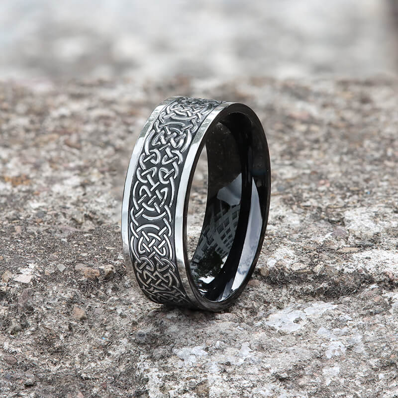 Nordic Celtic Knot Stainless Steel Viking Ring | Gthic.com