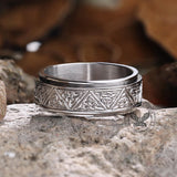 Nordic Celtic Triangle Knot Stainless Steel Spinner Ring
