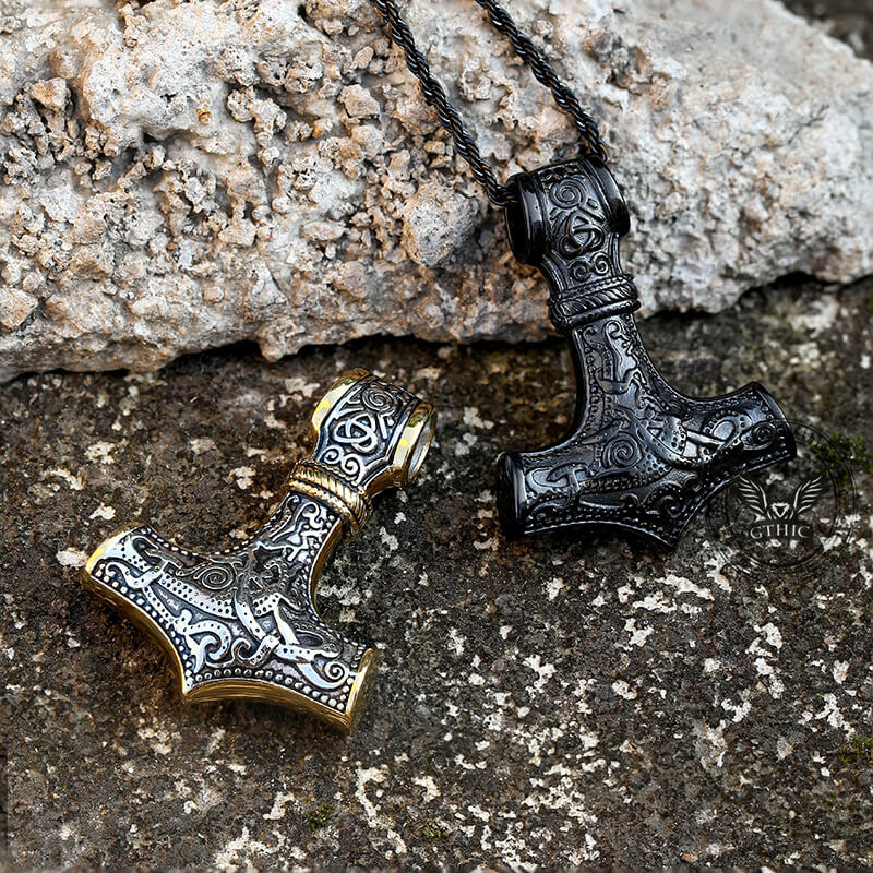 Nordic Thor’s Hammer Stainless Steel Pendant | Gthic.com