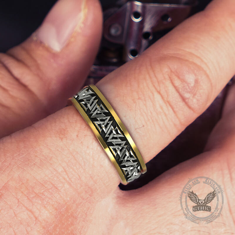 Nordic Valknut Sterling Silver Viking Ring 02 | Gthic.com