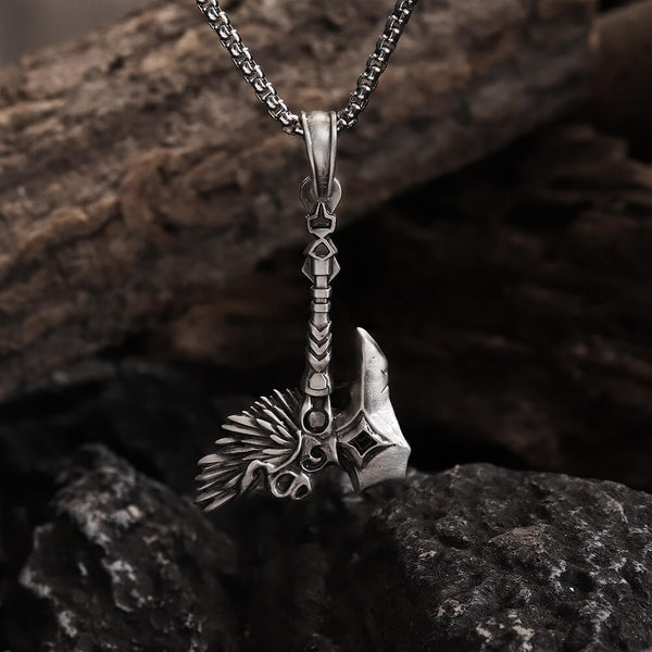 Nordic Viking Tomahawk Pure Tin Necklace | Gthic.com