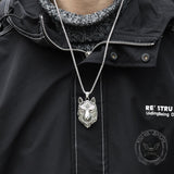 Nordic Wolf Stainless Steel Viking Pendant