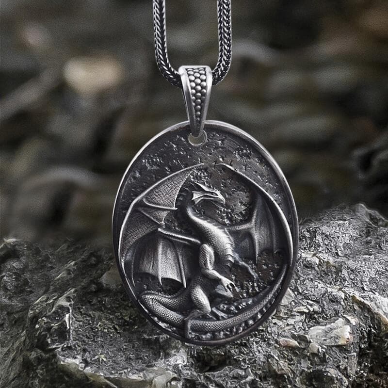 Norse Dragon Pure Tin Necklace | Gthic.com