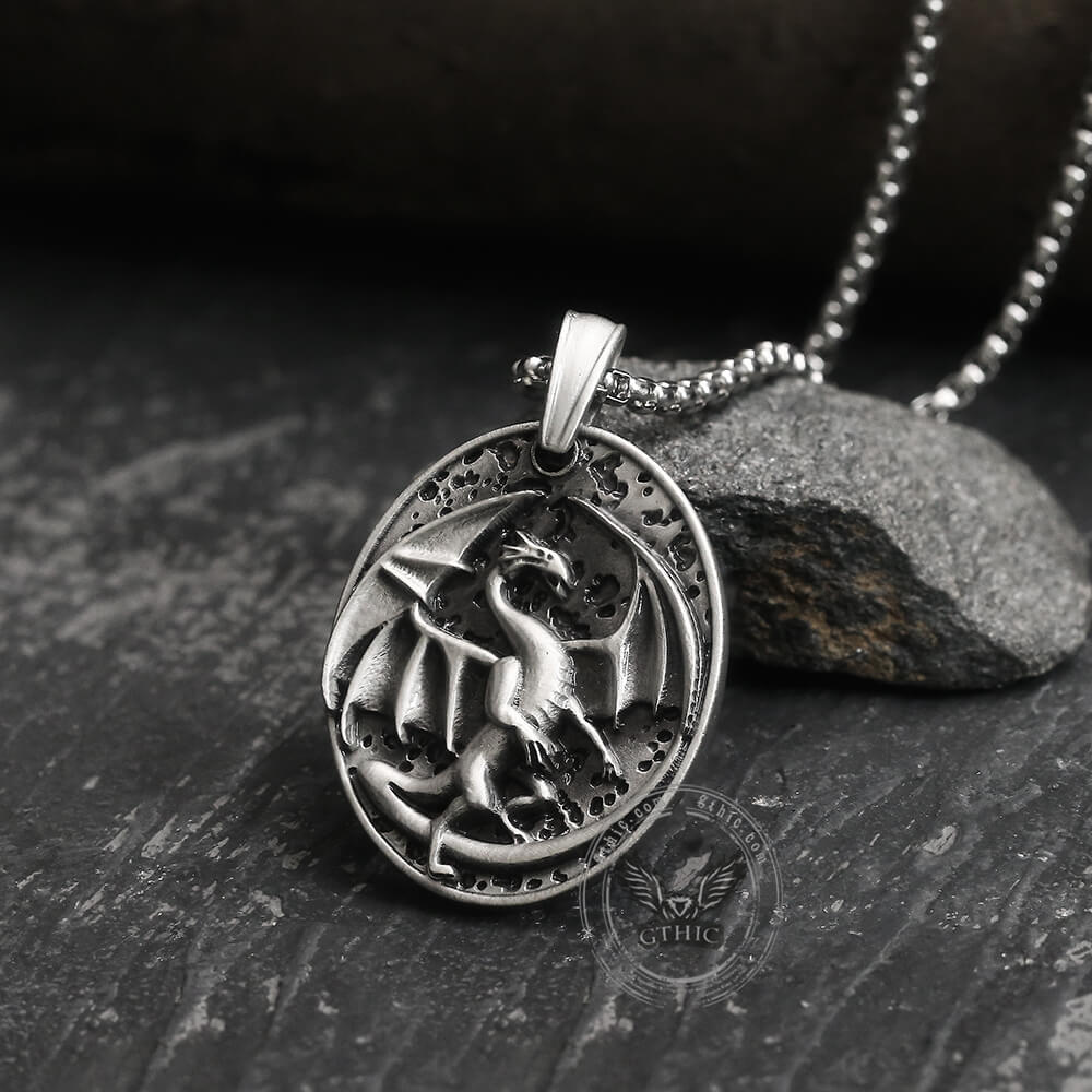 Norse Dragon Pure Tin Necklace | Gthic.com