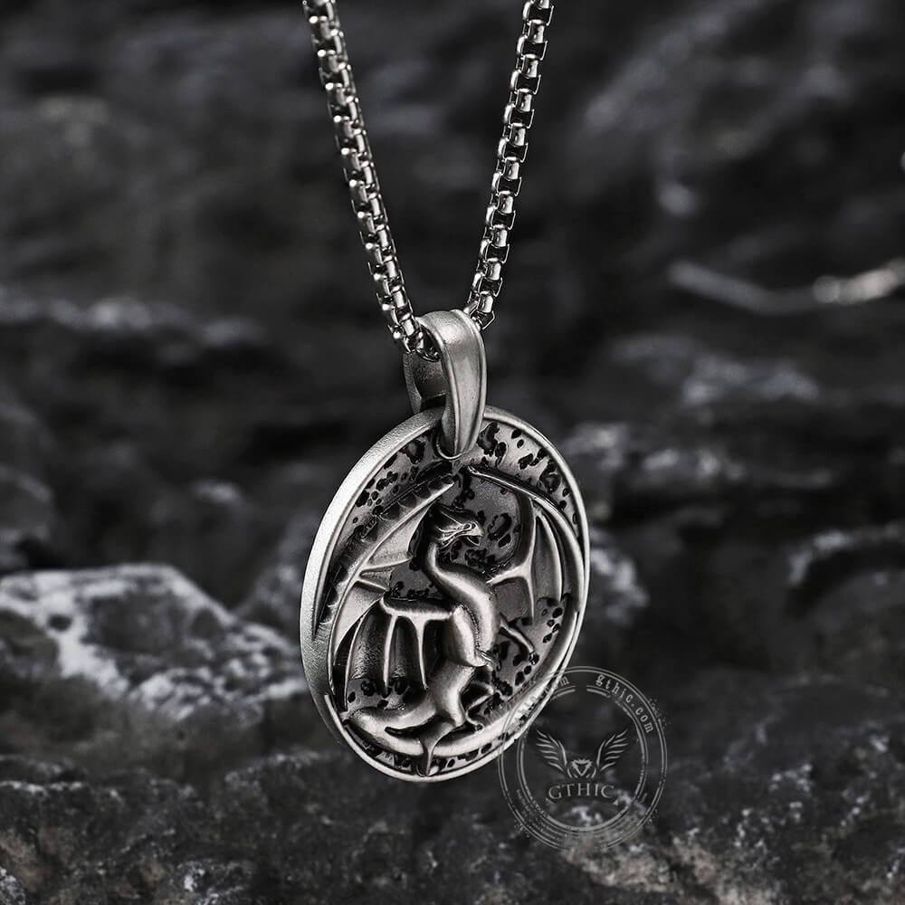 Norse Dragon Pure Tin Necklace | Gthic.com