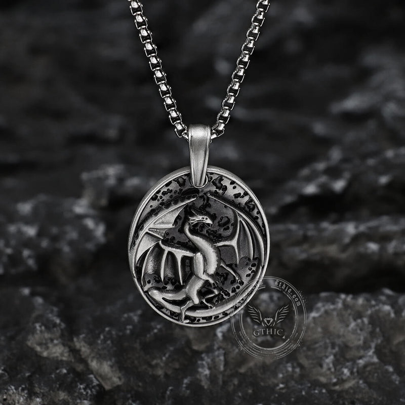 Norse Dragon Pure Tin Necklace | Gthic.com