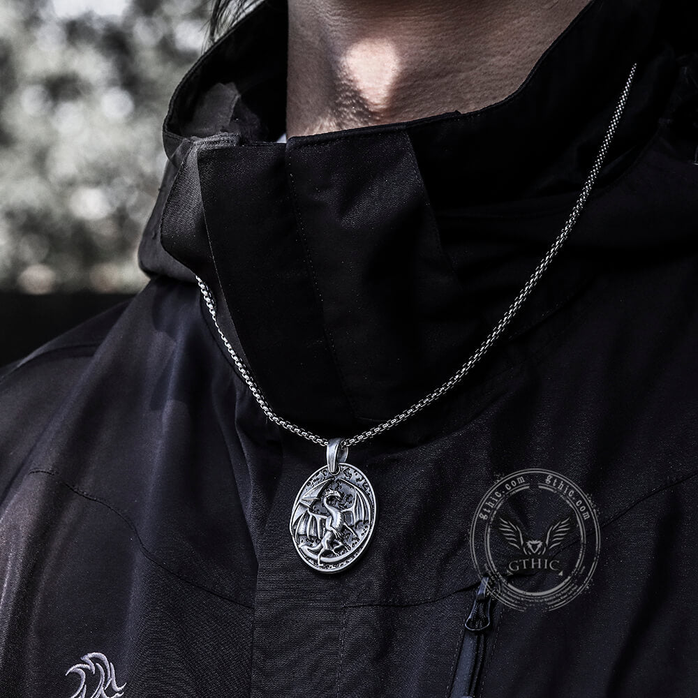 Norse Dragon Pure Tin Necklace | Gthic.com